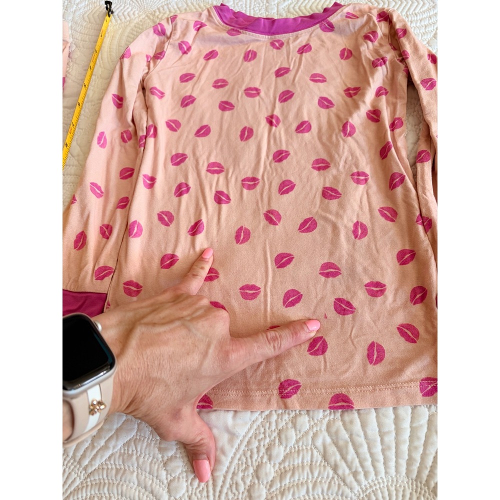 In My Jammers Girls Bamboo Pajamas Set Long Sleeve Kisses Size 4T - Picture 5 of 8